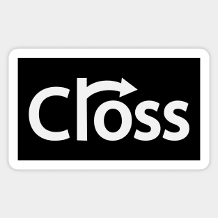 Cross crossing typographic logo design Sticker